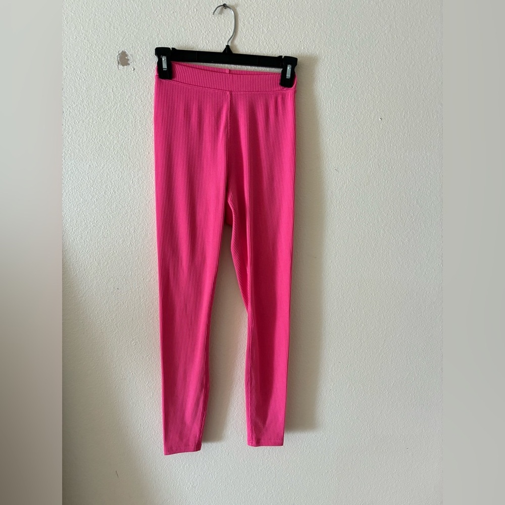Alo Yoga Women’s Ribbed Blissful Leggings XXS Hot Pink Loungewear Athleisure - Picture 2 of 8